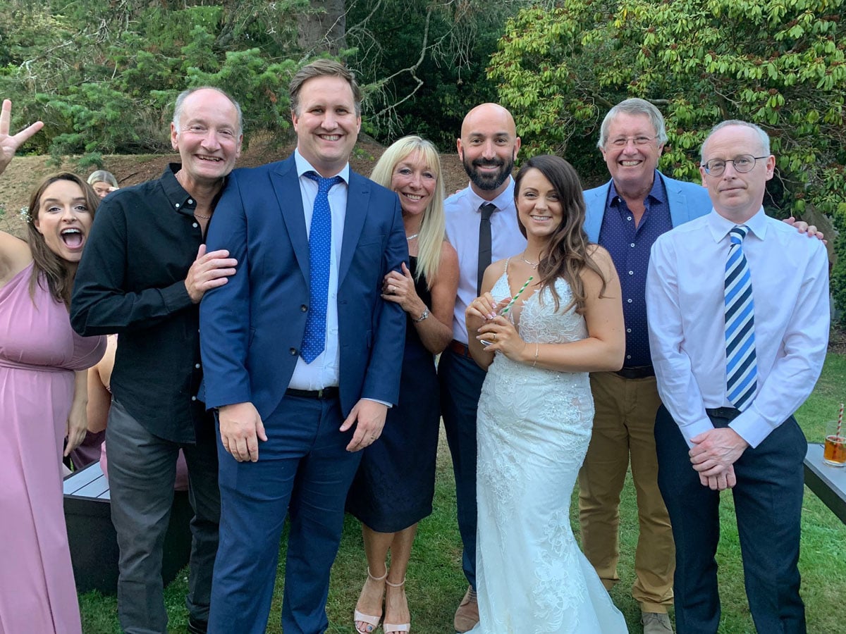 A wedding celebration with family and friends