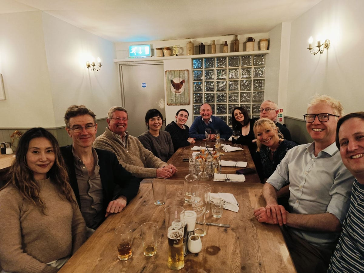 The Randalls team gathered for a meal together
